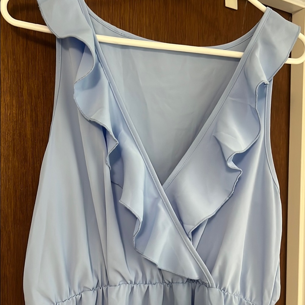 SHEIN Light Blue Ruffle Mini Dress - Picture 3 of 4